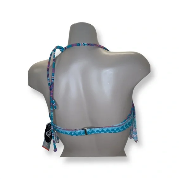 Roxy 2014 Aqua Peep Hole Fringe Bikini Top NWT - Picture 5 of 5